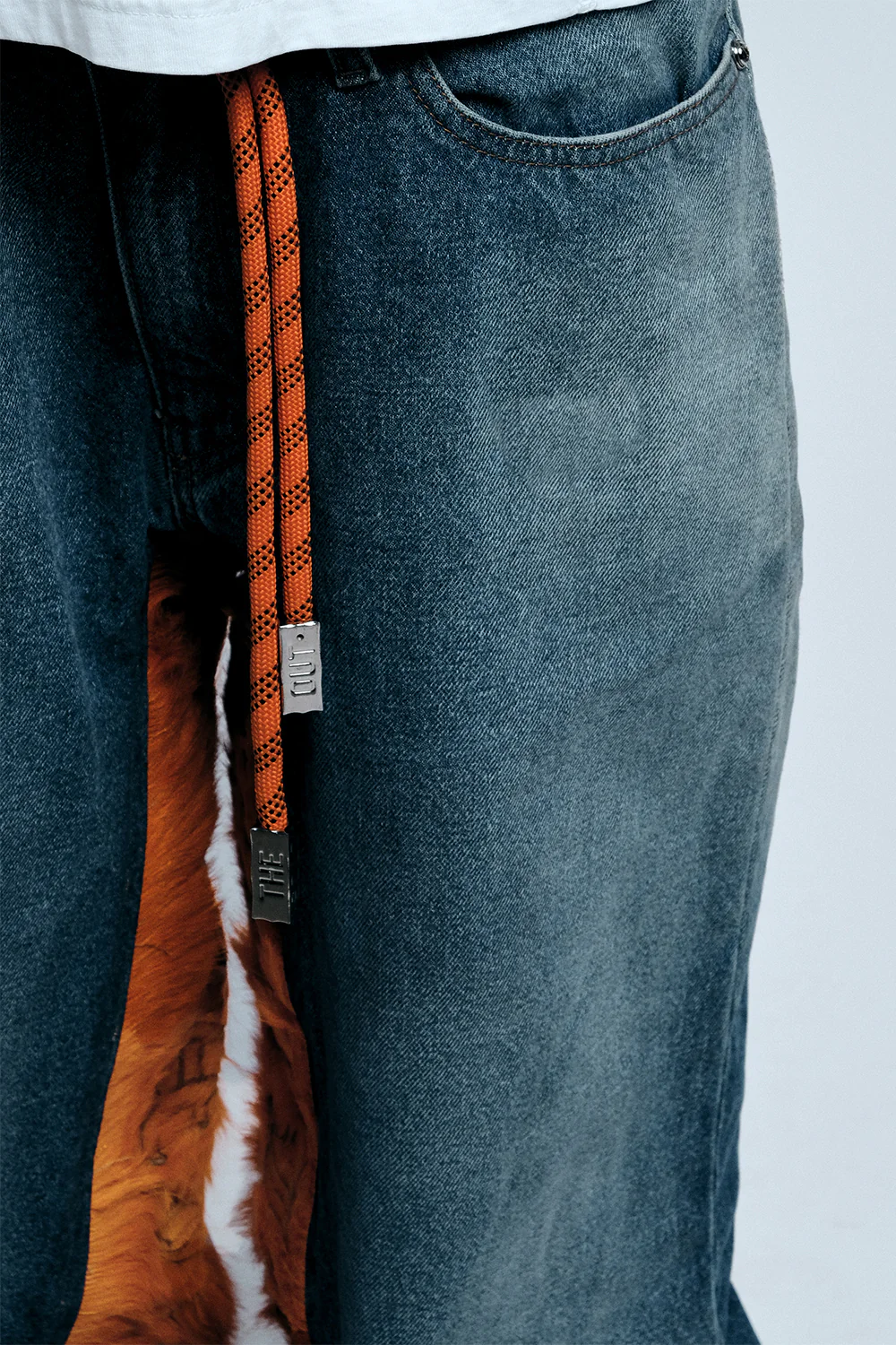 LVDV DENIM & LEATHER JEANS (Orange V Label) Limited Edition - Image 3